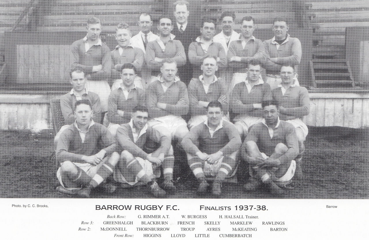 Val Cumberbatch & Barrow Rugby League Team Finalists 1937-38