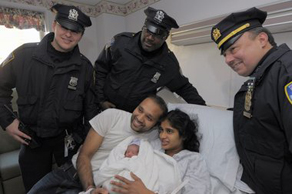 Port Authority Police officers Krzysztof Kutarnia, left, and Atiba Joseph-Cumberbatch