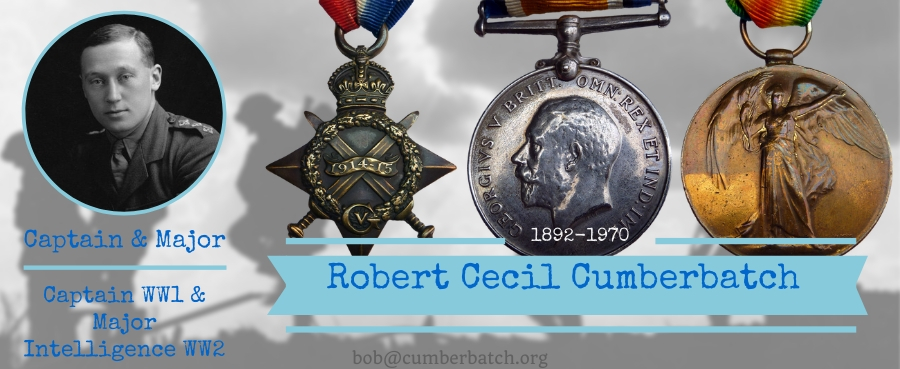 Robert Cecil Cumberbatch WW1 Medals
