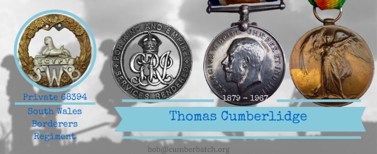 Thomas Cumberlidge Private South Wales Borderers Regiment